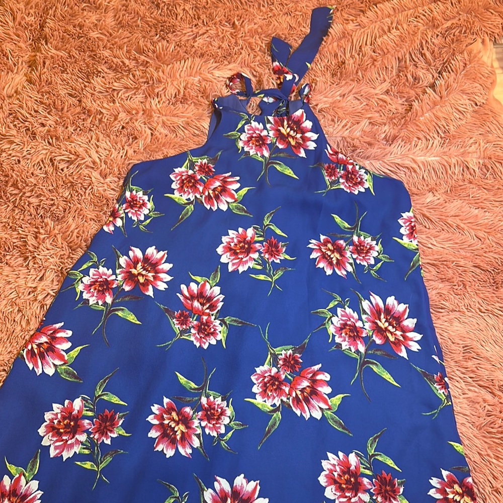 Gibson royal blue and floral halter style bubble dress